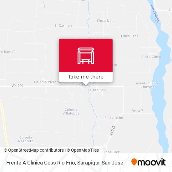 Mapa de Frente A Clínica Ccss Río Frío, Sarapiquí