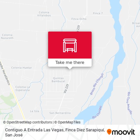 Contiguo A Entrada Las Vegas, Finca Diez Sarapiquí map