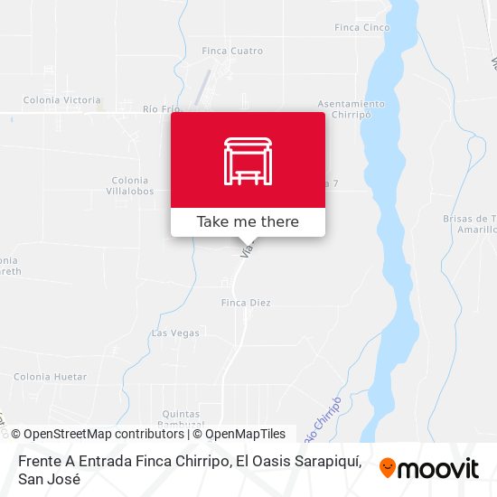 Frente A Entrada Finca Chirripo, El Oasis Sarapiquí map