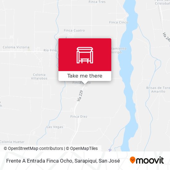 Mapa de Frente A Entrada Finca Ocho, Sarapiquí