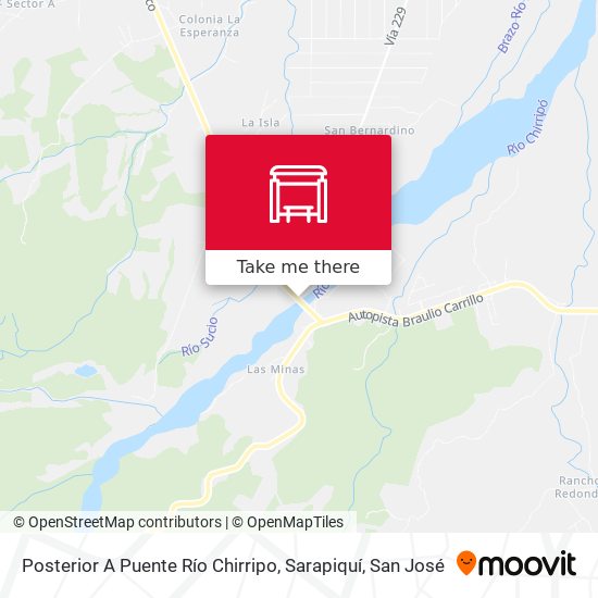 Mapa de Posterior A Puente Río Chirripo, Sarapiquí