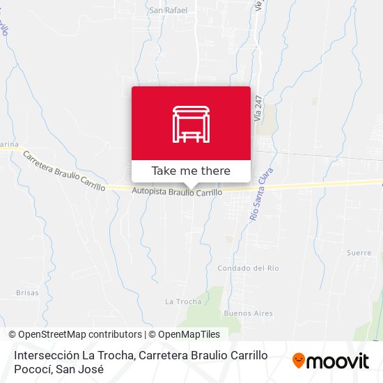 Intersección La Trocha, Carretera Braulio Carrillo Pococí map