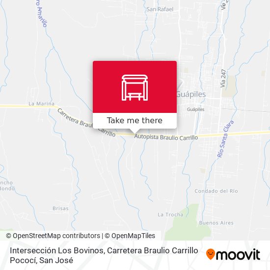 Intersección Los Bovinos, Carretera Braulio Carrillo Pococí map