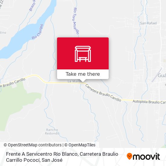 Frente A Servicentro Río Blanco, Carretera Braulio Carrillo Pococí map