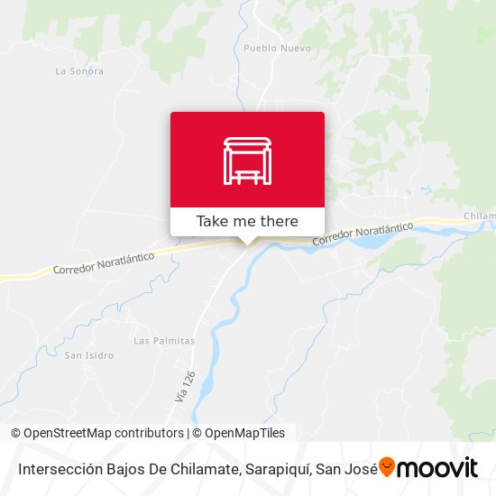 Intersección Bajos De Chilamate, Sarapiquí map