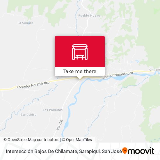 Intersección Bajos De Chilamate, Sarapiquí map