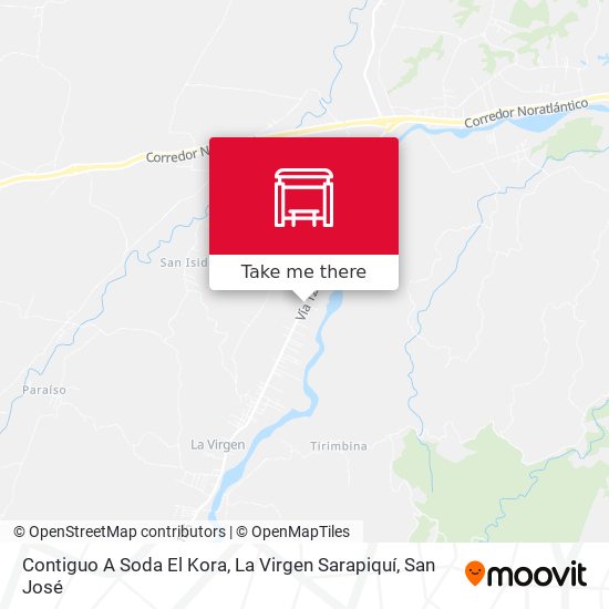 Contiguo A Soda El Kora, La Virgen Sarapiquí map