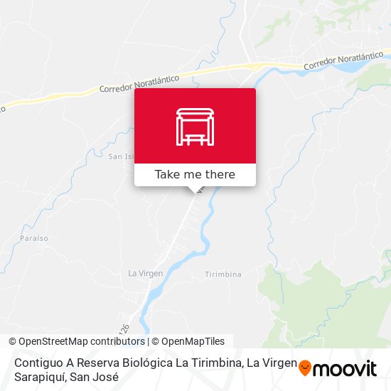 Contiguo A Reserva Biológica La Tirimbina, La Virgen Sarapiquí map
