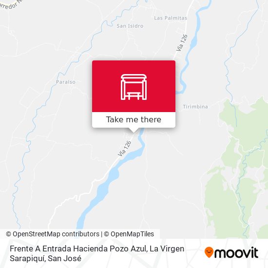 Frente A Entrada Hacienda Pozo Azul, La Virgen Sarapiquí map