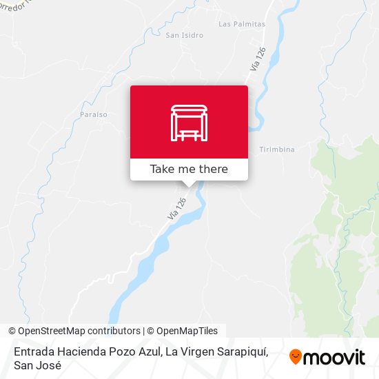 Entrada Hacienda Pozo Azul, La Virgen Sarapiquí map