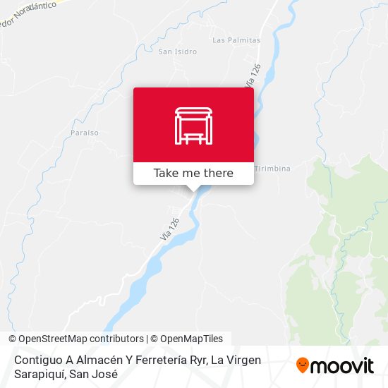 Contiguo A Almacén Y Ferretería Ryr, La Virgen Sarapiquí map