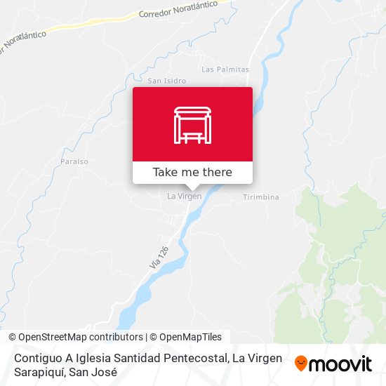 Contiguo A Iglesia Santidad Pentecostal, La Virgen Sarapiquí map