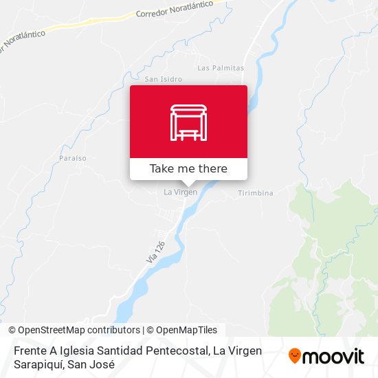 Mapa de Frente A Iglesia Santidad Pentecostal, La Virgen Sarapiquí