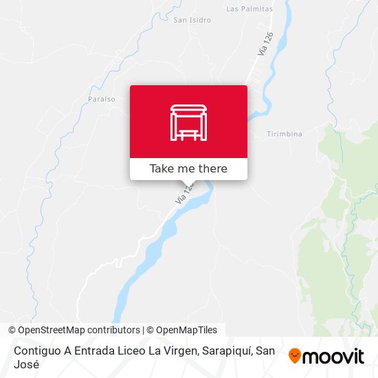 Mapa de Contiguo A Entrada Liceo La Virgen, Sarapiquí