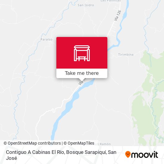 Mapa de Contiguo A Cabinas El Río, Bosque Sarapiquí