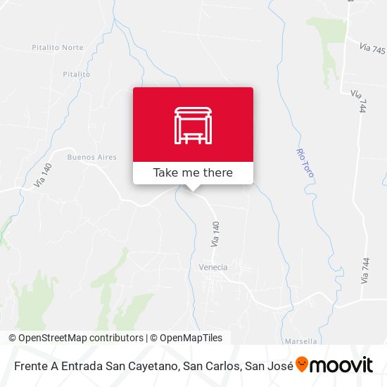 Frente A Entrada San Cayetano, San Carlos map