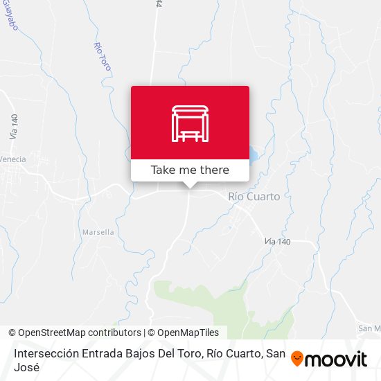 Intersección Entrada Bajos Del Toro, Río Cuarto map