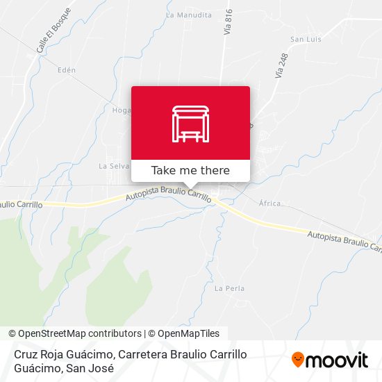 Mapa de Cruz Roja Guácimo, Carretera Braulio Carrillo Guácimo