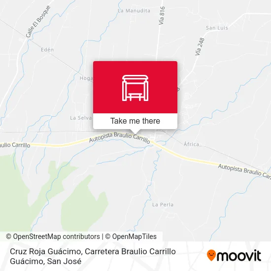 Cruz Roja Guácimo, Carretera Braulio Carrillo Guácimo map