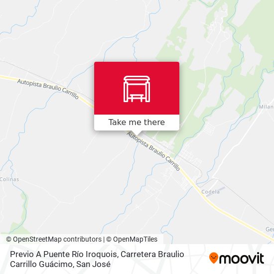 Previo A Puente Río Iroquois, Carretera Braulio Carrillo Guácimo map