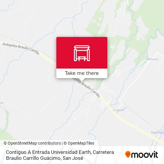 Contiguo A Entrada Universidad Earth, Carretera Braulio Carrillo Guácimo map