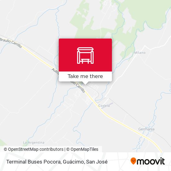 Terminal Buses Pocora, Guácimo map
