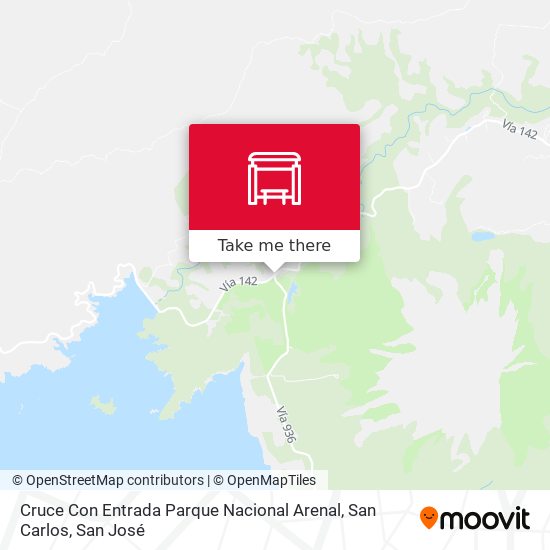 Cruce Con Entrada Parque Nacional Arenal, San Carlos map