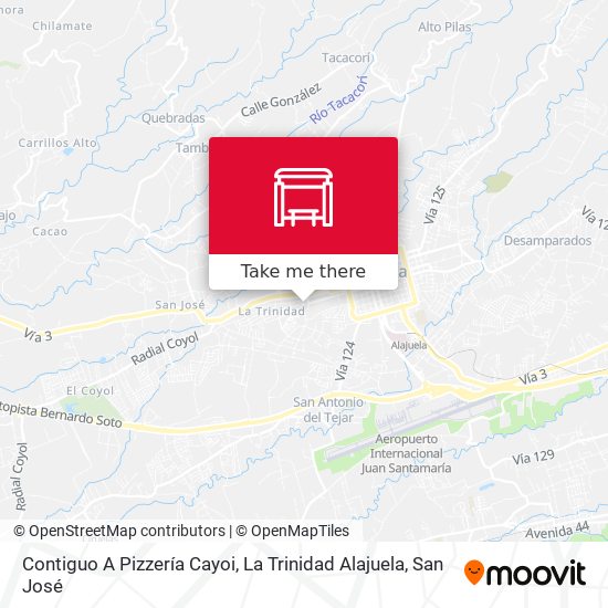 Contiguo A Pizzería Cayoi, La Trinidad Alajuela map