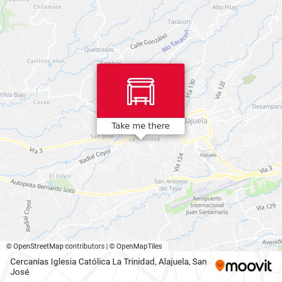 Cercanías Iglesia Católica La Trinidad, Alajuela map