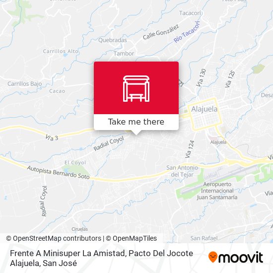 Frente A Minisuper La Amistad, Pacto Del Jocote Alajuela map