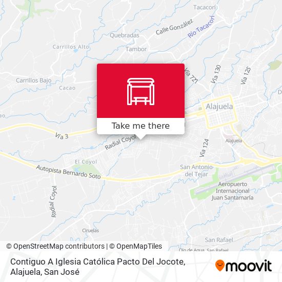 Mapa de Contiguo A Iglesia Católica Pacto Del Jocote, Alajuela