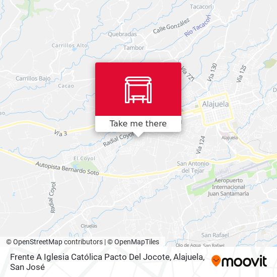 Mapa de Frente A Iglesia Católica Pacto Del Jocote, Alajuela