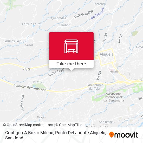 Contiguo A Bazar Milena, Pacto Del Jocote Alajuela map