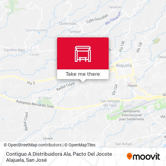 Contiguo A Distribuidora Ala, Pacto Del Jocote Alajuela map