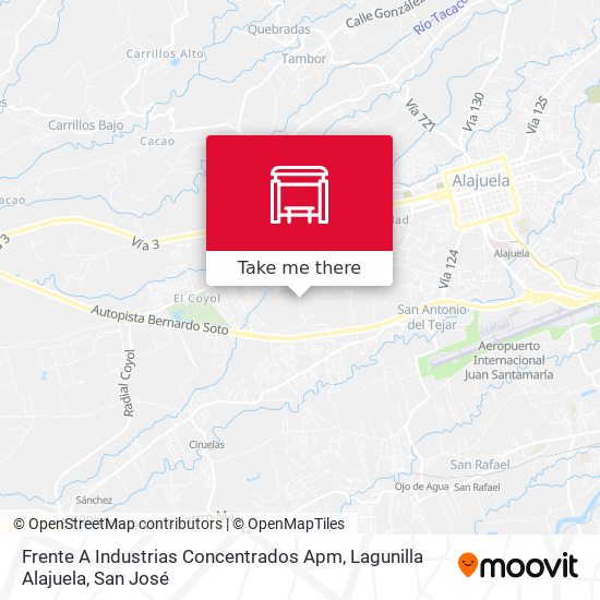 Frente A Industrias Concentrados Apm, Lagunilla Alajuela map