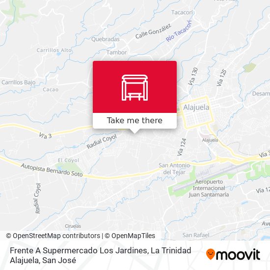 Mapa de Frente A Supermercado Los Jardines, La Trinidad Alajuela