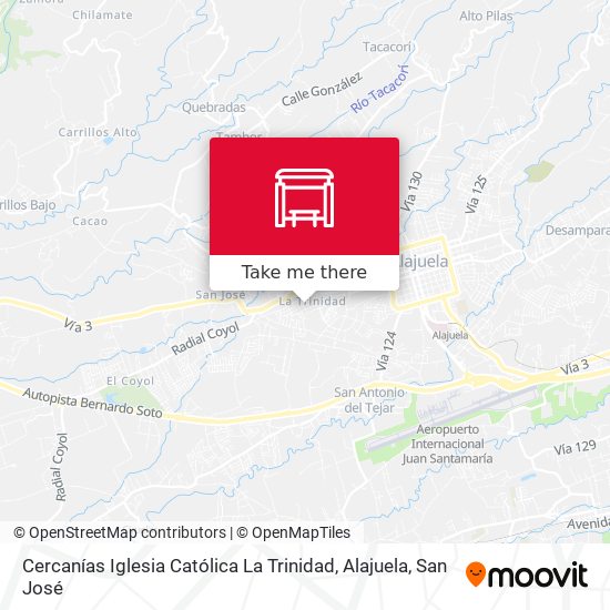 Mapa de Cercanías Iglesia Católica La Trinidad, Alajuela