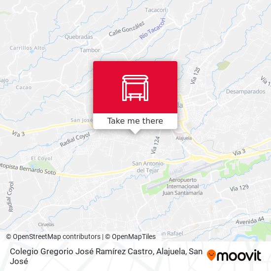 Colegio Gregorio José Ramírez Castro, Alajuela map
