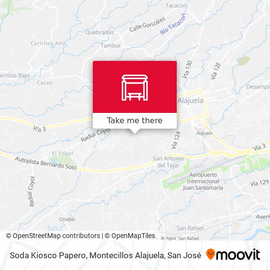 Mapa de Soda Kiosco Papero, Montecillos Alajuela