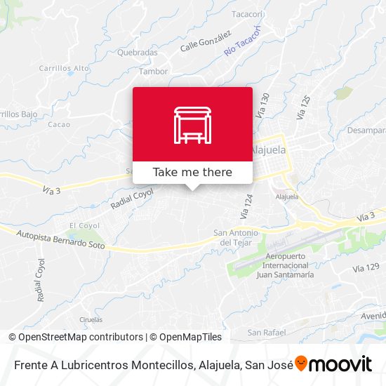 Mapa de Frente A Lubricentros Montecillos, Alajuela