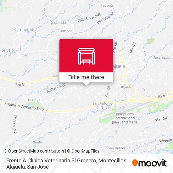 Frente A Clínica Veterinaria El Granero, Montecillos Alajuela map