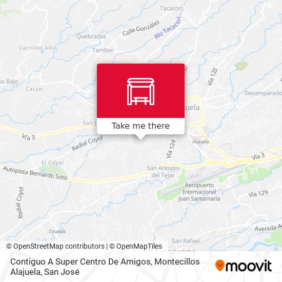 Contiguo A Super Centro De Amigos, Montecillos Alajuela map