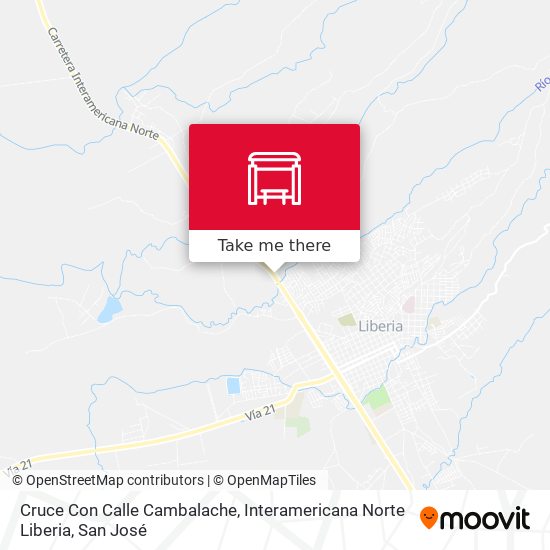Mapa de Cruce Con Calle Cambalache, Interamericana Norte Liberia