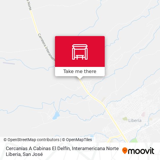 Cercanías A Cabinas El Delfín, Interamericana Norte Liberia map