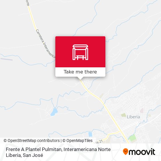 Frente A Plantel Pulmitan, Interamericana Norte Liberia map