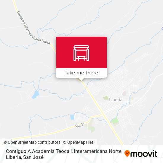 Contiguo A Academia Teocali, Interamericana Norte Liberia map