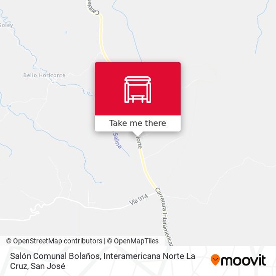 Mapa de Salón Comunal Bolaños, Interamericana Norte La Cruz