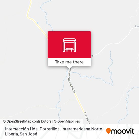 Intersección Hda. Potrerillos, Interamericana Norte Liberia map