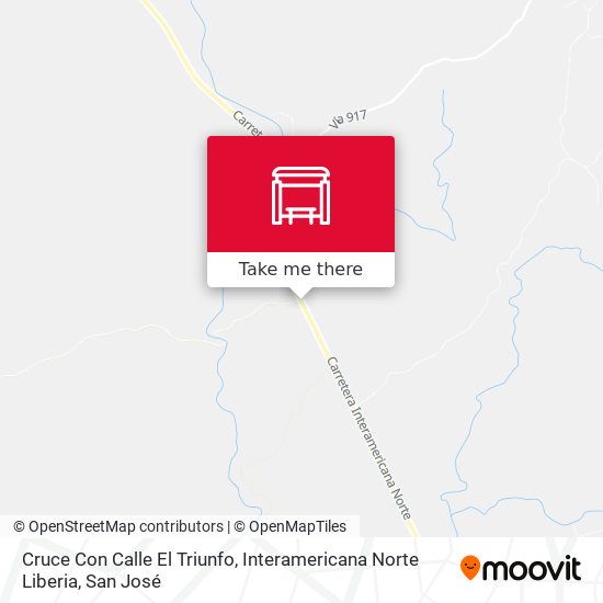 Cruce Con Calle El Triunfo, Interamericana Norte Liberia map