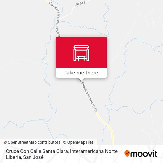 Cruce Con Calle Santa Clara, Interamericana Norte Liberia map